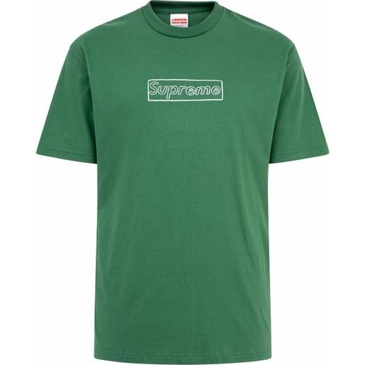 Supreme t-shirt con logo supreme x kaws - verde