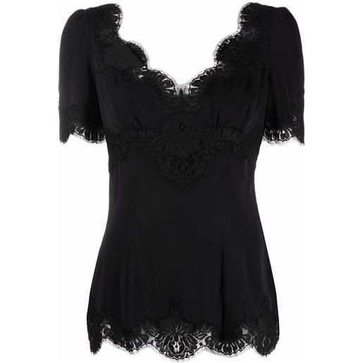 Dolce & Gabbana blusa con scollo a v - nero