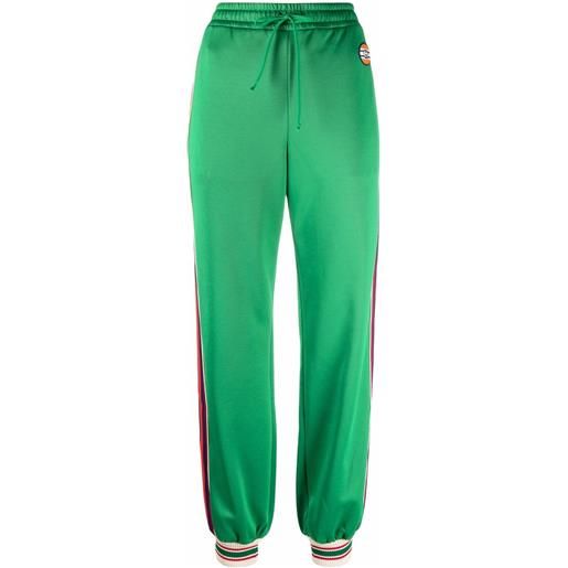 Gucci pantaloni sportivi con banda laterale - verde