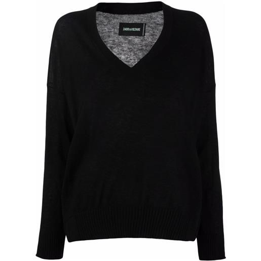 Zadig&Voltaire maglione friday con scollo a v - noir