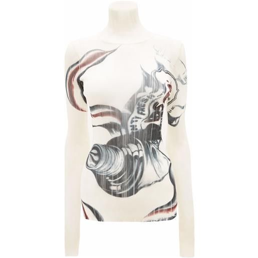 JW Anderson top con stampa - bianco