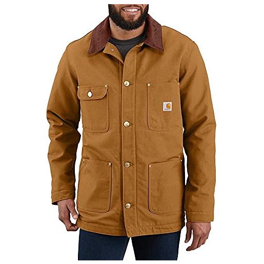 Carhartt, giacca blanket-lined in tela firm duck, loose fit uomo, Carhartt® brown, xl