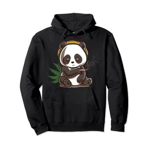 BCC Weed Smoking Shirts Marijuana Stoner weed smoking panda marijuana cannabis stoner thc cbd 420 felpa con cappuccio