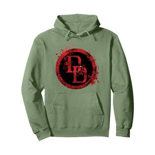 Marvel daredevil logo splatter felpa con cappuccio