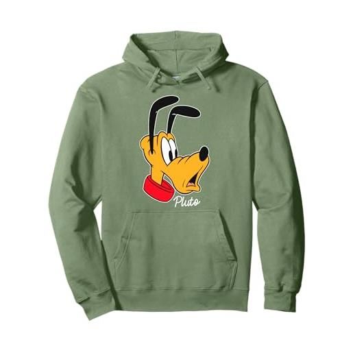 Disney mickey and friends pluto big face signature felpa con cappuccio