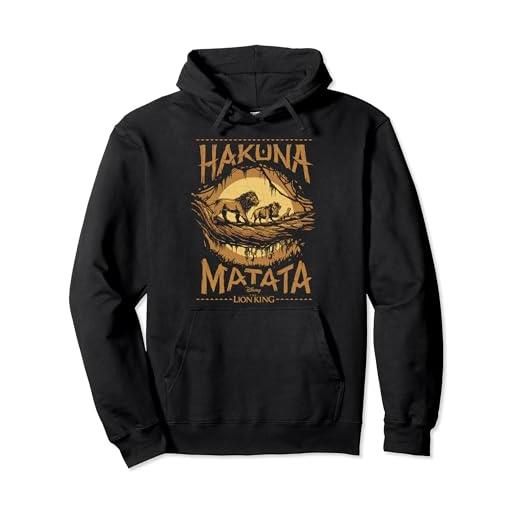 Disney lion king hakuna matata distresed portrait felpa con cappuccio