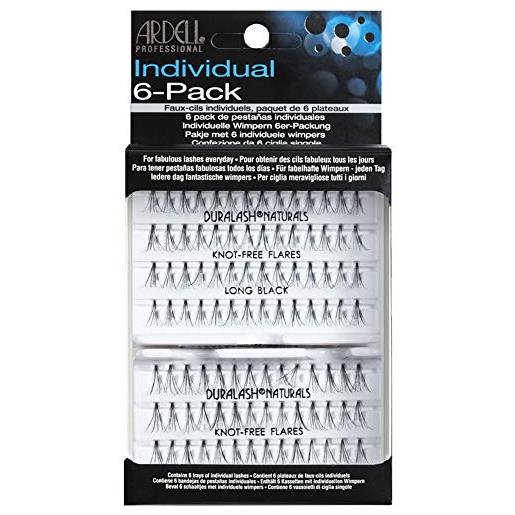 Ardell ciglia 6 pack knot-free individuals long, nero - 1 paio