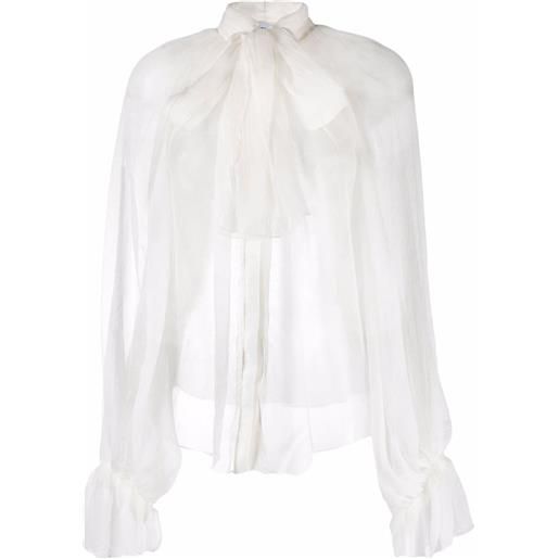 Atu Body Couture blusa semi trasparente - bianco