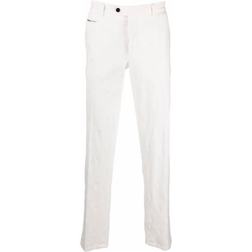 Philipp Plein pantaloni con ricamo - bianco