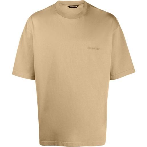 Balenciaga t-shirt con ricamo - toni neutri
