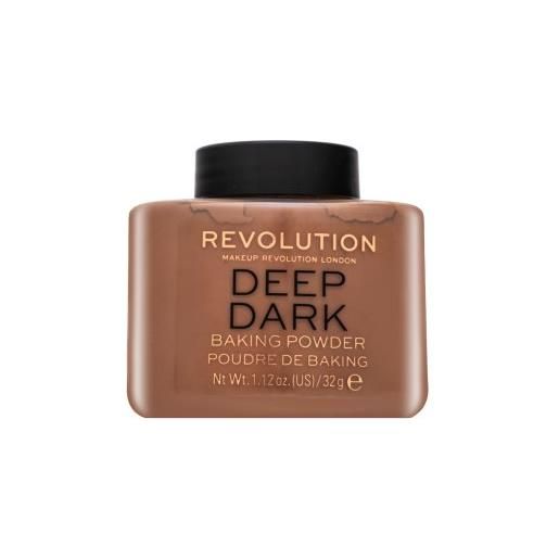 Makeup Revolution baking powder deep dark cipria per l' unificazione della pelle e illuminazione 32 g