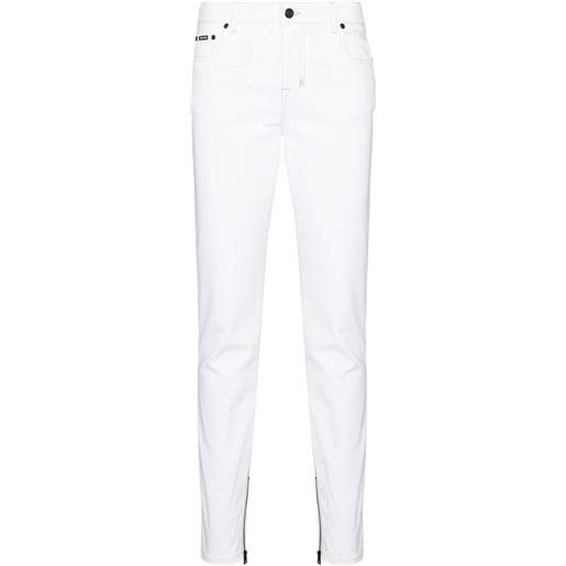 TOM FORD jeans skinny con zip - bianco