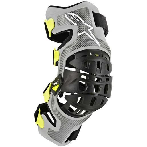 Alpinestars bionic 7 knee brace set knee-shin pad nero, grigio l