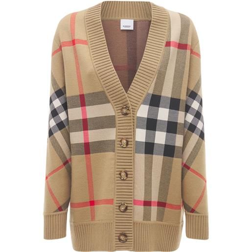 BURBERRY cardigan "caragh" in misto lana check