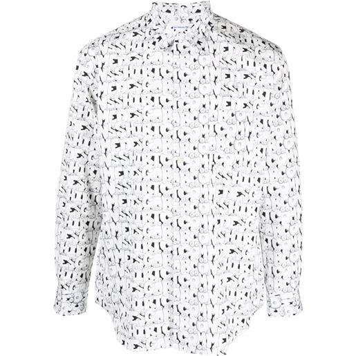Comme Des Garçons Shirt camicia kaws con stampa - bianco