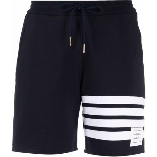 Thom Browne shorts sportivi con righe - blu