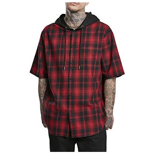 Urban Classics t hooded short sleeve kapuzen-shirt, nero, s uomo