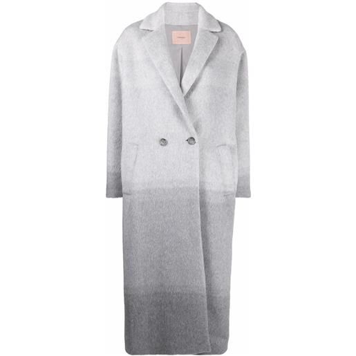 TWINSET cappotto doppiopetto con effetto sfumato - grigio