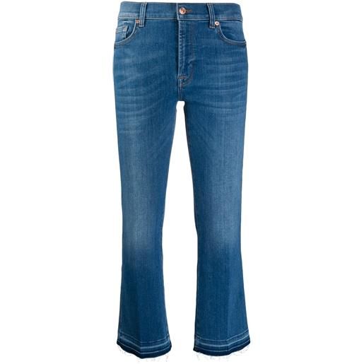 7 For All Mankind jeans crop con vita media - blu