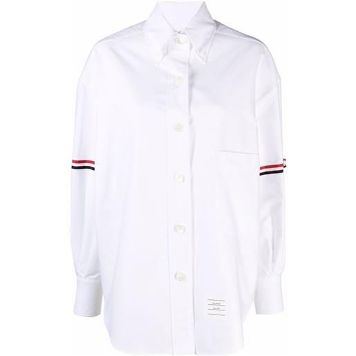 Thom Browne button-collar grosgrain armband shirt - bianco