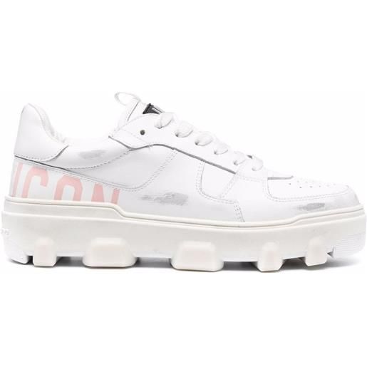Dsquared2 sneakers iconic plein in pelle - bianco