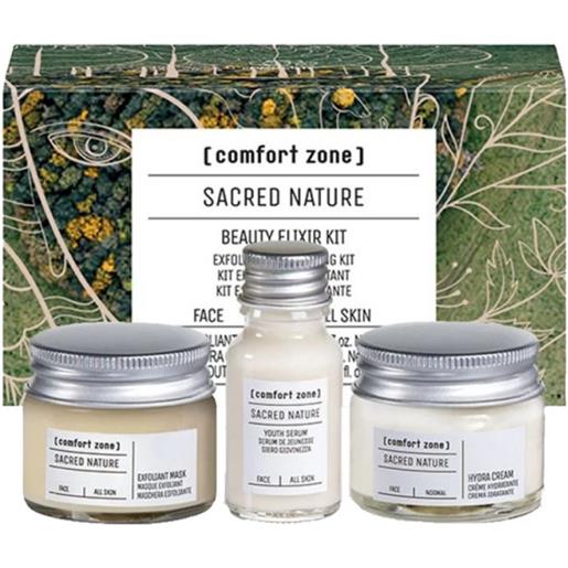 Comfort Zone sacred nature beauty elixir kit - set esfoliante biologico viso tutti tipi di pelle