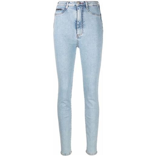 Philipp Plein jeans skinny a vita alta iconic - blu