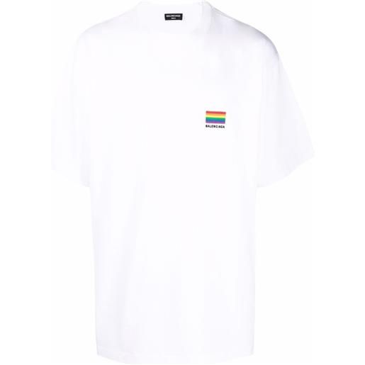 Balenciaga t-shirt con logo lgbtq - bianco