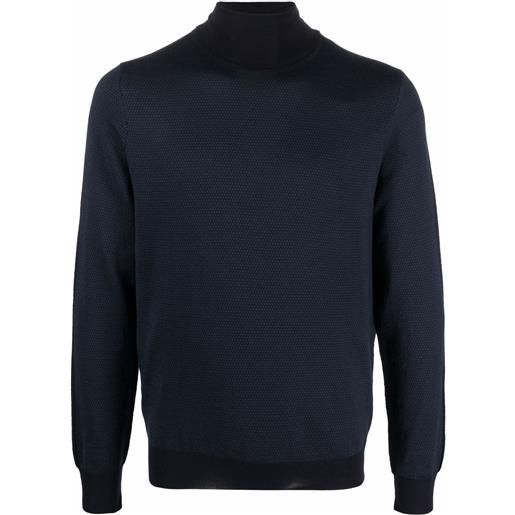 Corneliani maglione con scollo a imbuto - blu