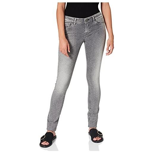 Replay - jeans slim fit, donna- colore grigio (grey denim), taglia w28/l32 (taglia produttore 28/32)