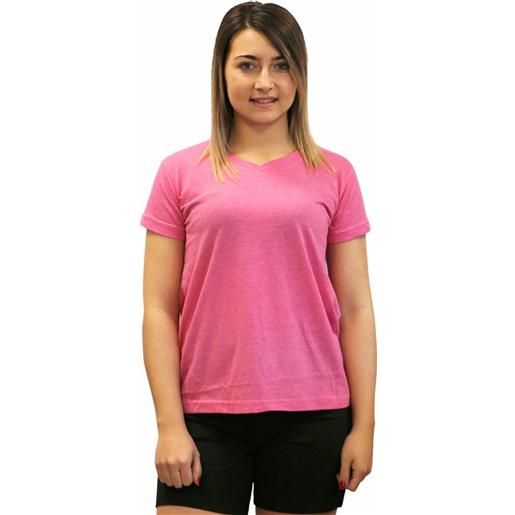 Softee t-shirt con scollo a v fit colors donna - rosa