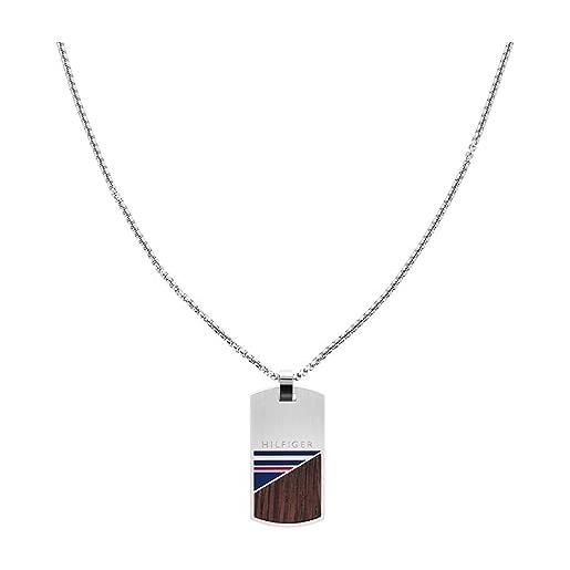 Tommy Hilfiger jewelry collana da uomo in acciaio inossidabile con legno - 2790322