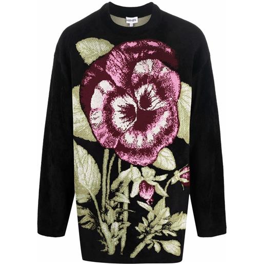 Kenzo maglione oversize a fiori - nero