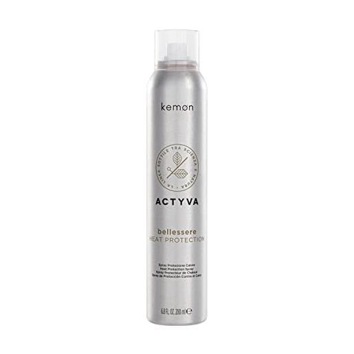 Kemon - actyva bellessere heat protection, spray termo protettore per capelli con effetto memoria per una lunga durata - 200 ml