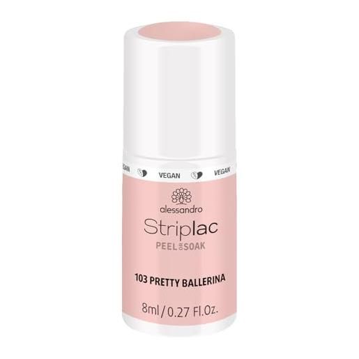 alessandro peel or soak striplac - smalto per unghie 1 x 8 ml, vegano, di colore rosa pretty ballerina per unghie perfette in solo 15 minuti
