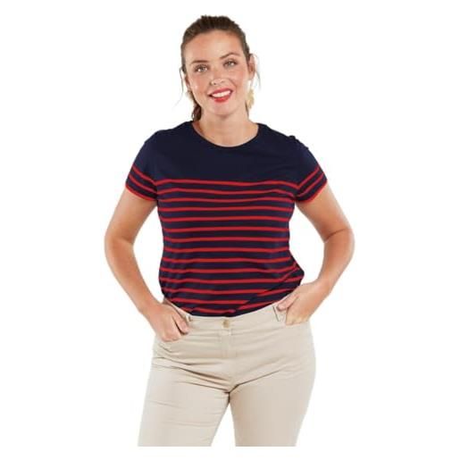 Armor Lux marinière tel héritage femme t-shirt, multicolore (ii9 rich navy/braise ii9), 42 (taglia produttore: 1) donna
