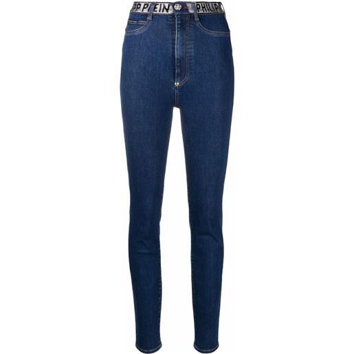 Philipp Plein jeans skinny con decorazione - blu