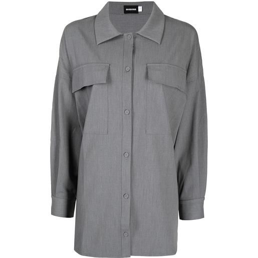 GOODIOUS giacca-camicia garbardine - grigio