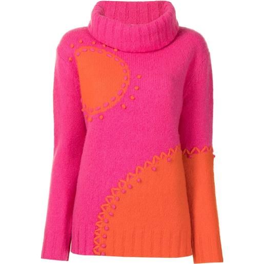 Onefifteen maglione con design color-block - rosa