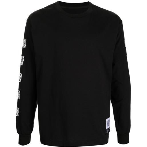Fumito Ganryu t-shirt a maniche lunghe con applicazione - nero