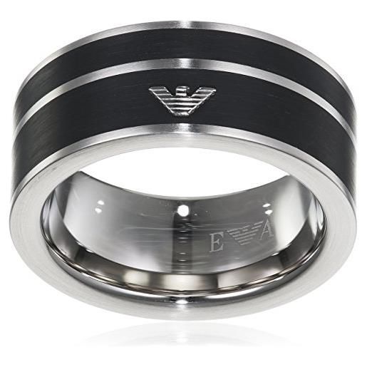 Emporio Armani anello da uomo in acciaio inossidabile, d'argento, 10