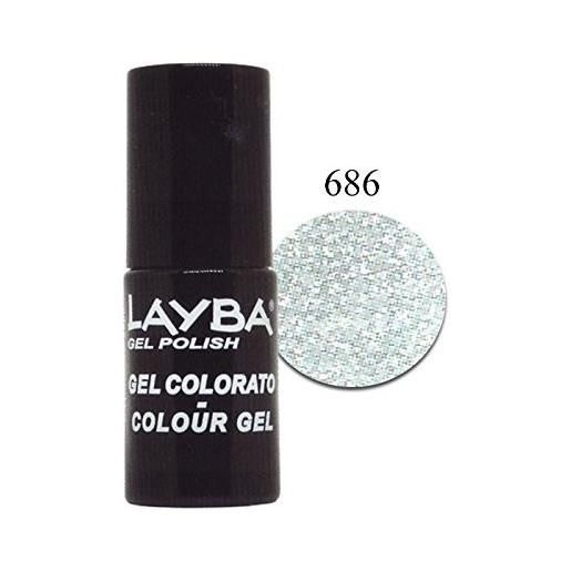 LAYLA layba gel polish - smalto semipermanente n. 686 silver glitter