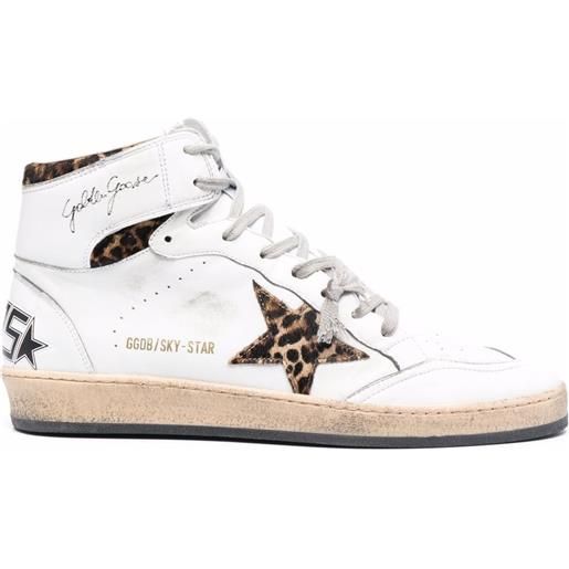 Golden Goose sneakers alte con stampa - bianco