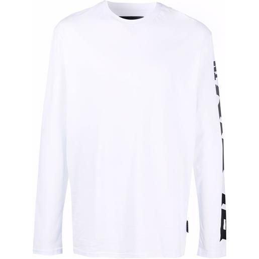 Philipp Plein t-shirt a maniche lunghe - bianco