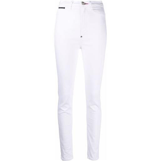 Philipp Plein jeans a vita alta - bianco