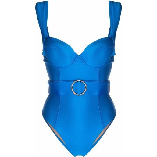 Noire Swimwear costume intero con cintura - blu