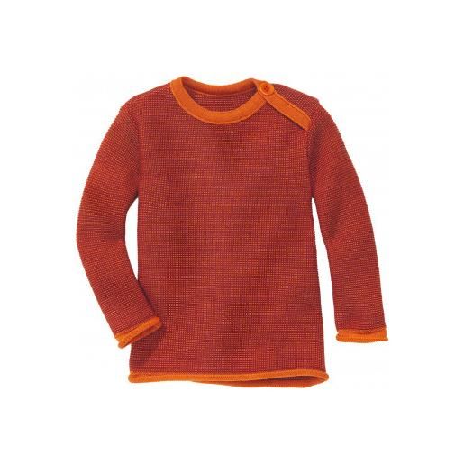 Disana maglione melange in lana merino- col. Arancio-bordeaux