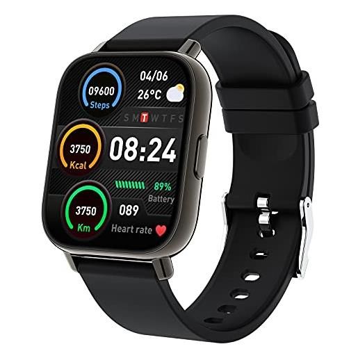 Togala smartwatch 2022, 1,69 orologio fitness tracker, smart watch con cardiofrequenzimetro da polso, sportivo activity tracker con 24 modalità sportive, notifiche messaggi impermeabile ip7 per android ios