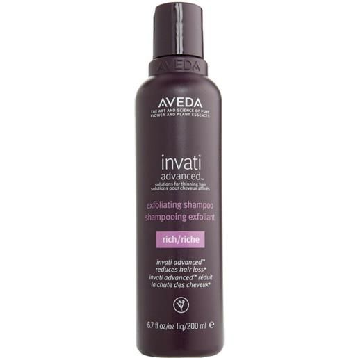Aveda invati advanced exfoliating shampoo rich 200ml - shampoo esfogliante nutriente anticaduta capelli medi a grossi