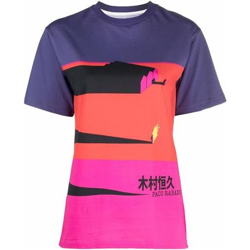 Rabanne t-shirt con design color-block - viola